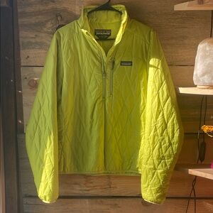 Patagonia Lime Green Quilted Sweater